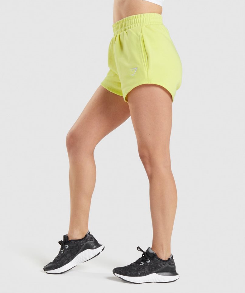 Women's Gymshark Training Sweat Shorts Yellow | NZ 3YKIHR